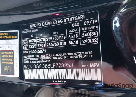 2020 Mercedes-Benz Glc 300 z USA, uszkodzony, nr VIN WDC0G8DB8LF723953